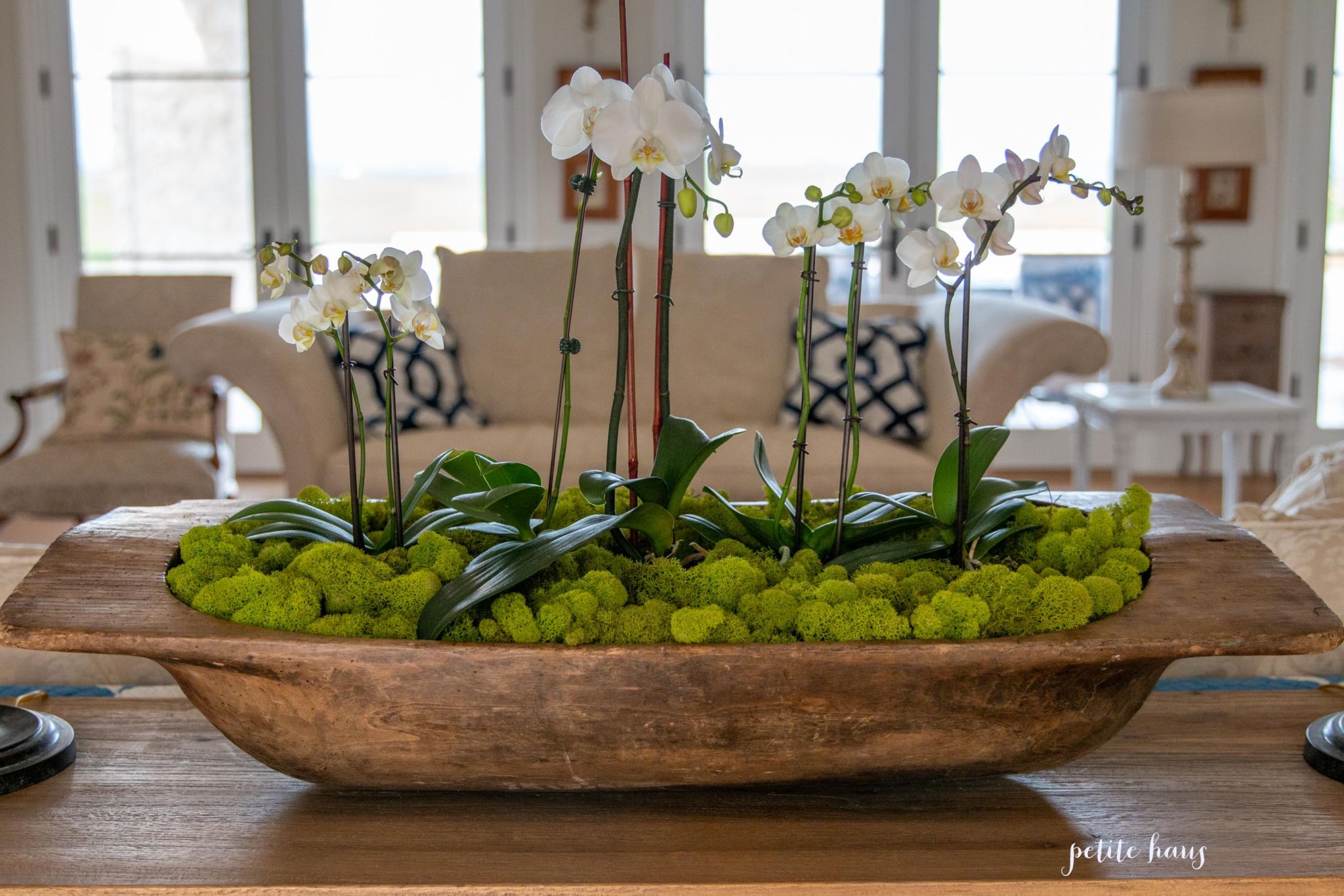 DIY Orchid Dough Bowl Centerpiece Petite Haus